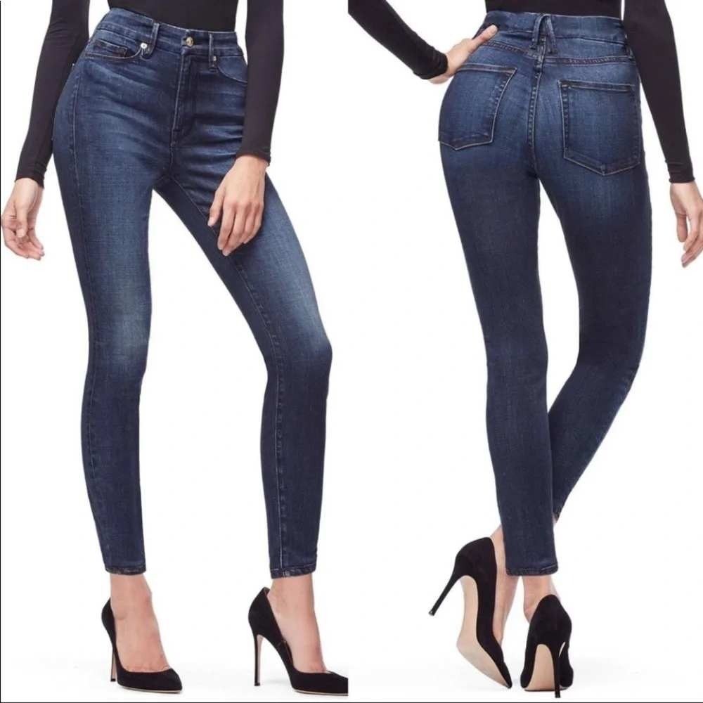 Good American Good Waist High Rise Skinny Jeans Medium Blue Wash Size 4 27